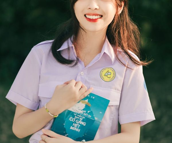 Smiling person in comfortable clothes feeling energized